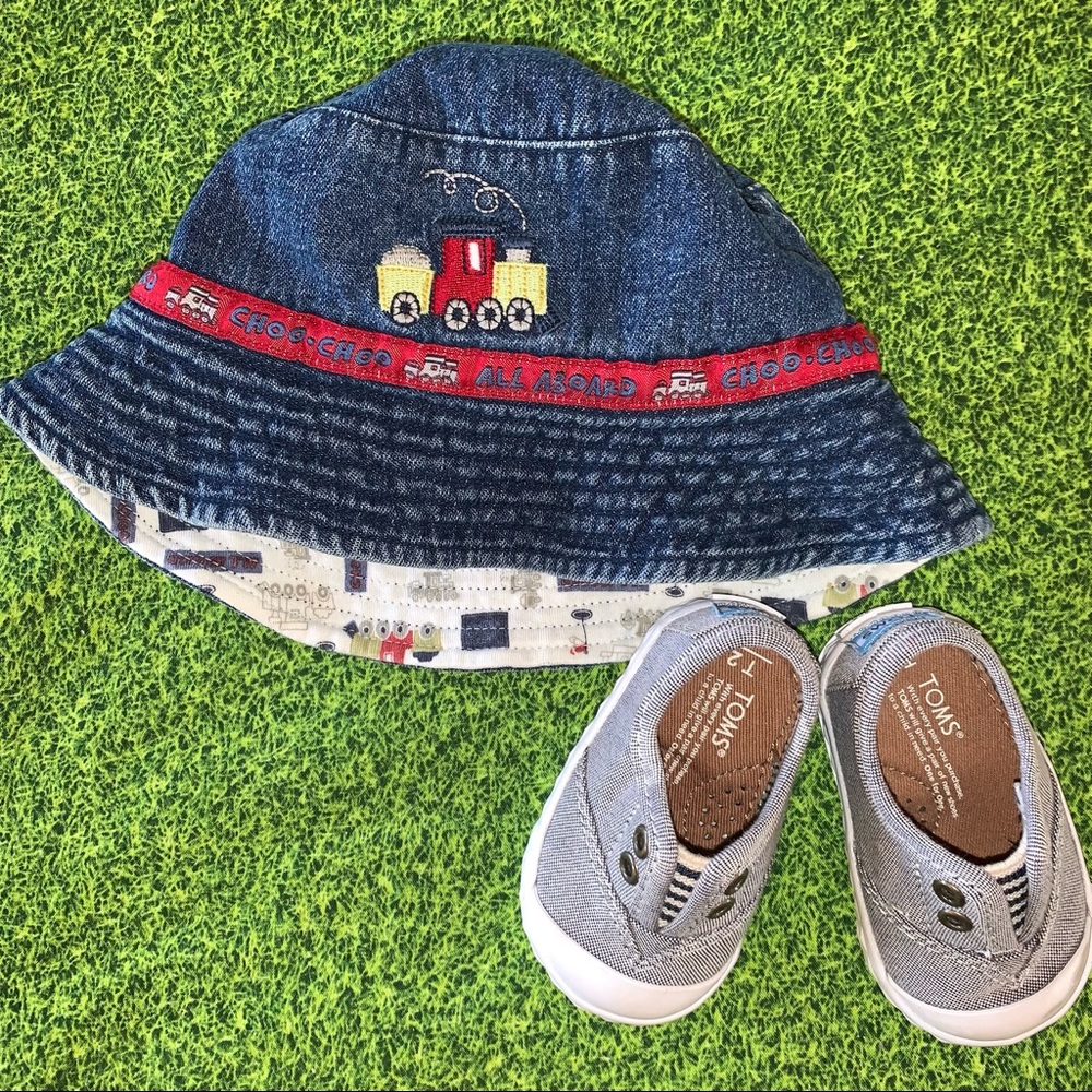 Little Legends Denim Train Bucket Hat 3-9M